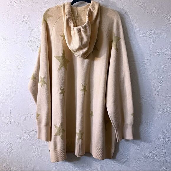 Torrid Jacquard Pull Over Hooded Plush Glitter Star Long Line Sweater Size 3X - Picture 3 of 8